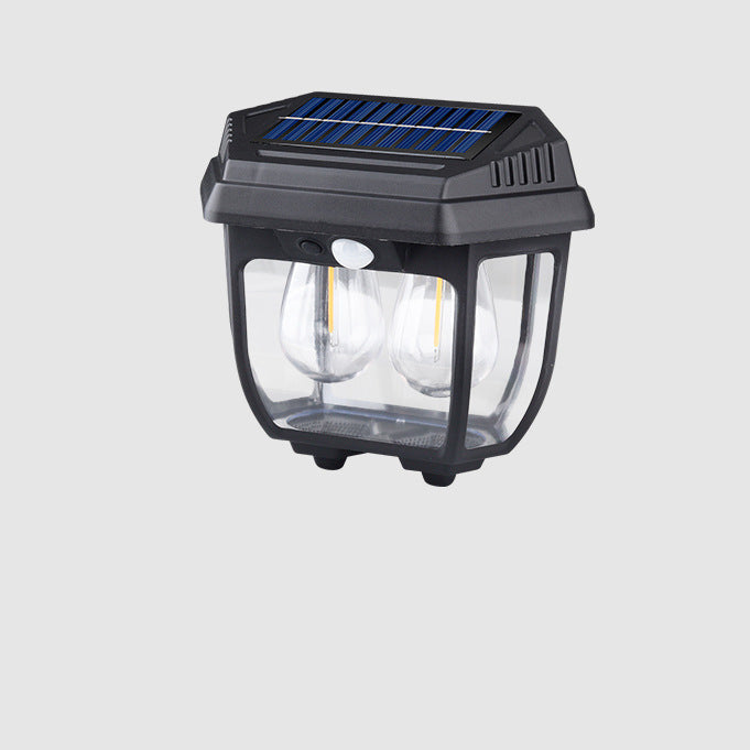Solar Rectangular Iron Glass LED Wall Sconce Lamp