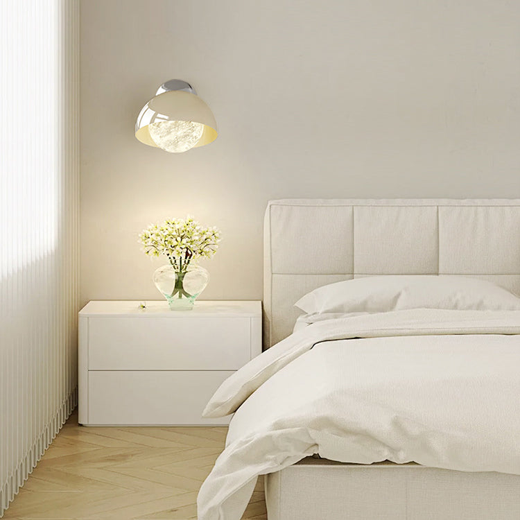 Dome Half Round Orb Iron PE Moon Shade LED Wall Sconce Lamp