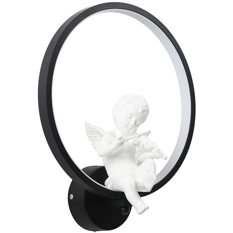 Contemporary Creative Round Plastic LED Wall Sconce Lamp