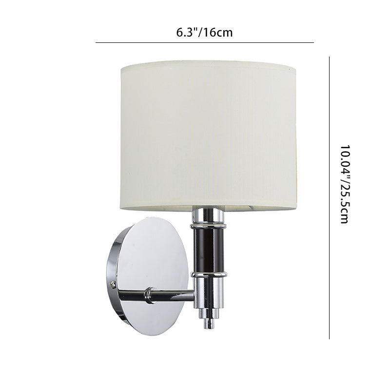 Nordic Column Steel Fabric 1-Light Wall Sconce Lamp