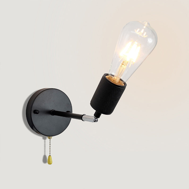Traditional Rustic Column Iron 1-Light Wall Sconce Lamp