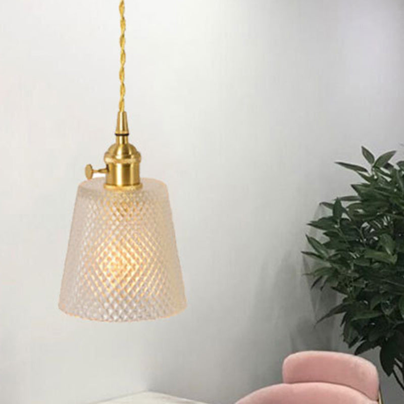 Nordic Drum Copper Glass 1-Light Wall Sconce Lamp