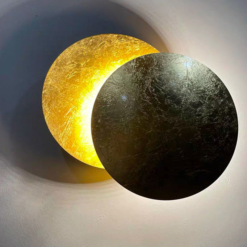 Contemporary Scandinavian Round Iron LED Wall Sconce Lamp