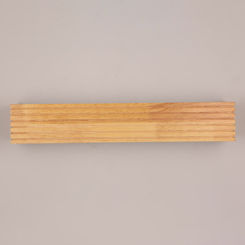 Japanese Rectangular Wood Acrylic LED Wall Sconce Lamp