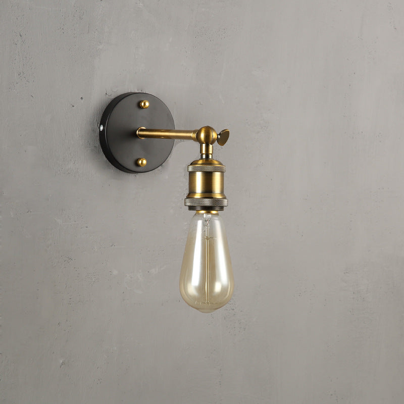 Traditional Rustic Column Iron 1-Light Wall Sconce Lamp