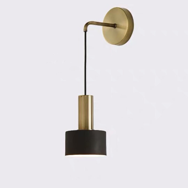 Modern Minimalist Cylinder Iron 1-Light Wall Sconce Lamp