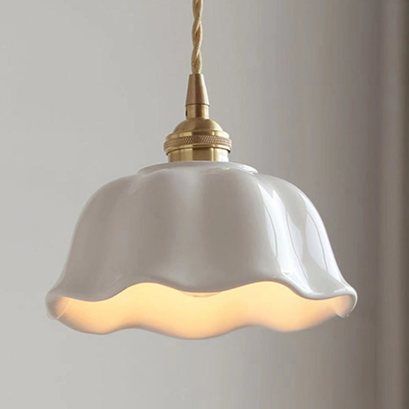 Nordic Copper Ceramic Dome Pendant Light