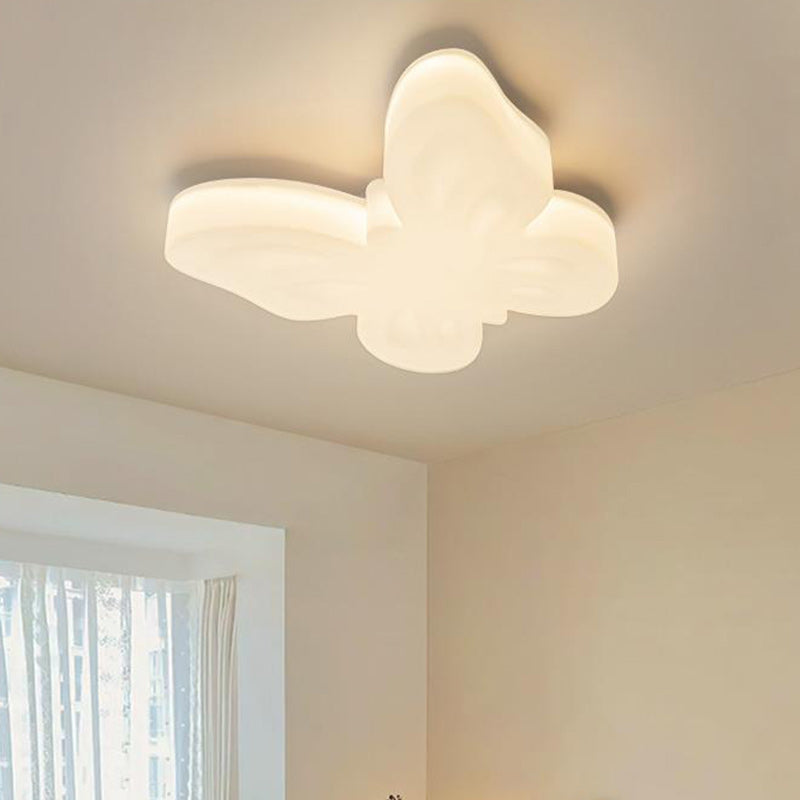 Butterfly Plastic LED Kids Semi-Flush Mount Ceiling Light