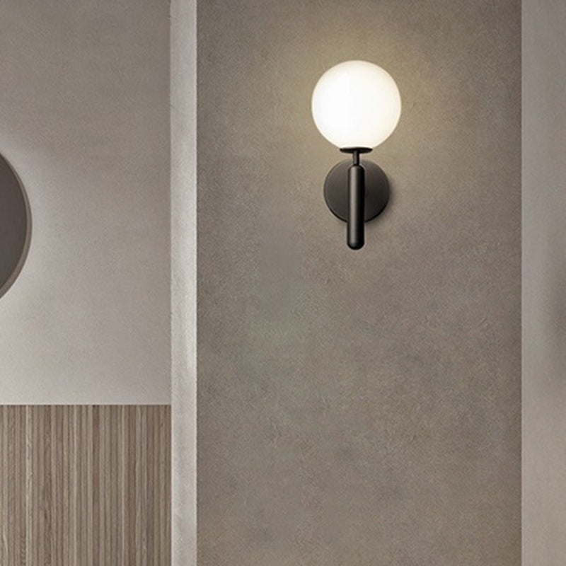 Scandinavian Globe Copper Glass 1-Light Wall Sconce Lamp