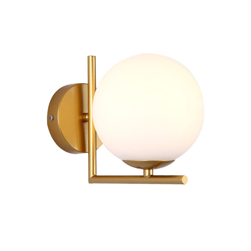 Scandinavian Globe Iron Glass 1-Light Wall Sconce Lamp