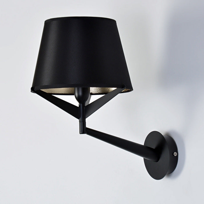 Modern Minimalist Drum Iron Fabric 1-Light Wall Sconce Lamp