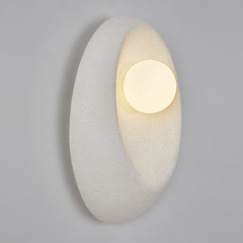 Japanese Oval Plastic Glass 1-Light Wall Sconce Lamp