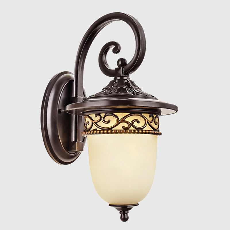 Waterproof Pattern Aluminum Glass 1-Light Wall Sconce Lamp