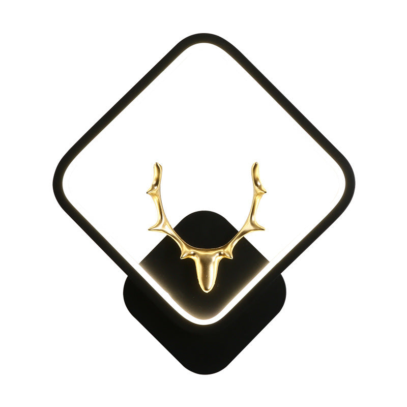 Round Antler Iron Plastic Silicone LED Wall Sconce Lamp