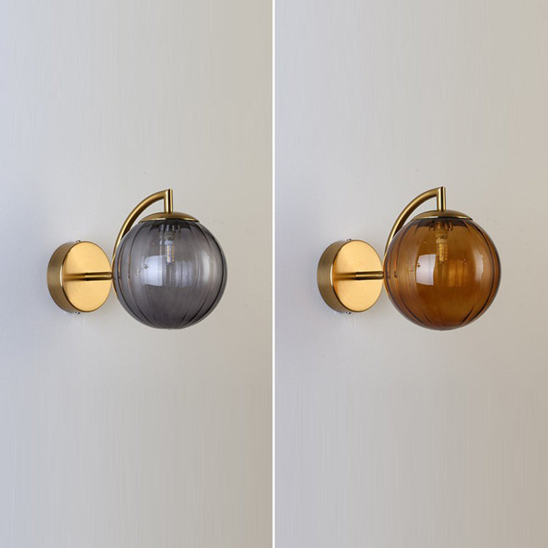 Macaron Glass Ball Iron Aluminum 1-Light Wall Sconce Lamp