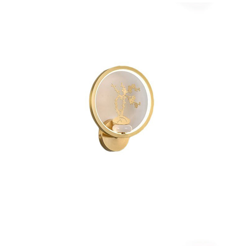 Chinese Deer Brass Silicone LED Wall Sconce Lamp