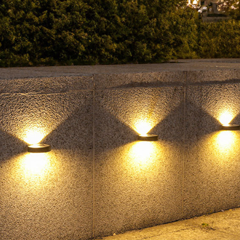 Solar Round Rectangle ABS PVC LED Outdoor Wall Sconce Lamp