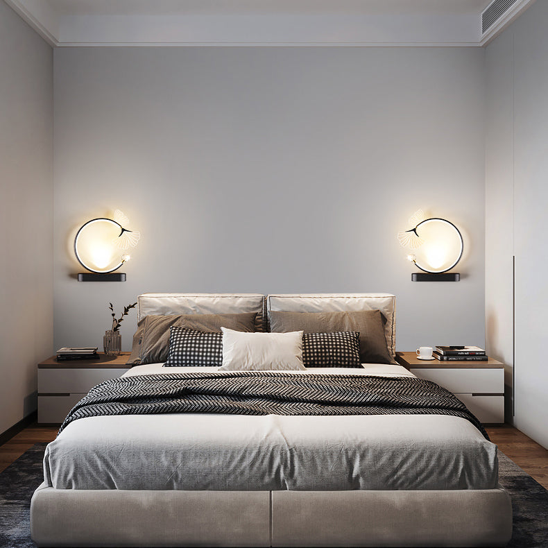 Arc Oval Base Iron Aluminum Acrylic LED Wall Sconce Lamp
