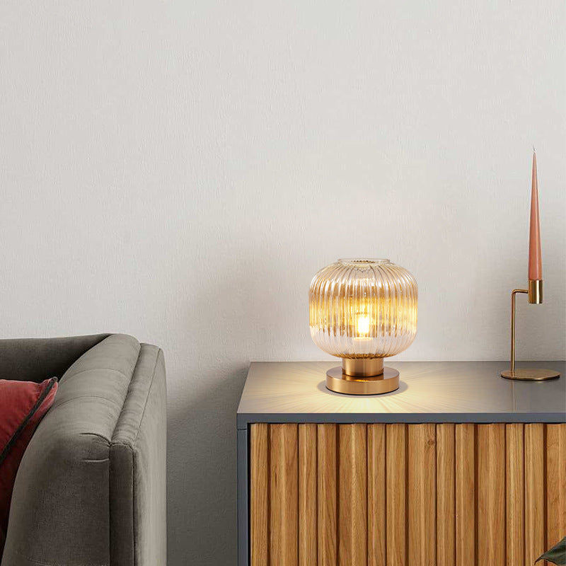Contemporary Glass Iron Table Lamp