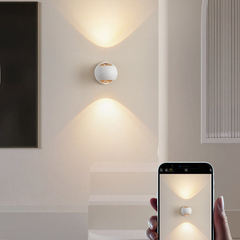 Minimalist Spherical Aluminum Glass LED Wall Sconce Lamp