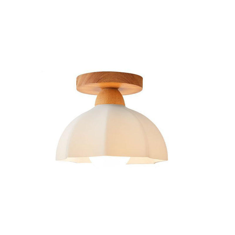 French Wood Floral Acrylic Semi-Flush Mount