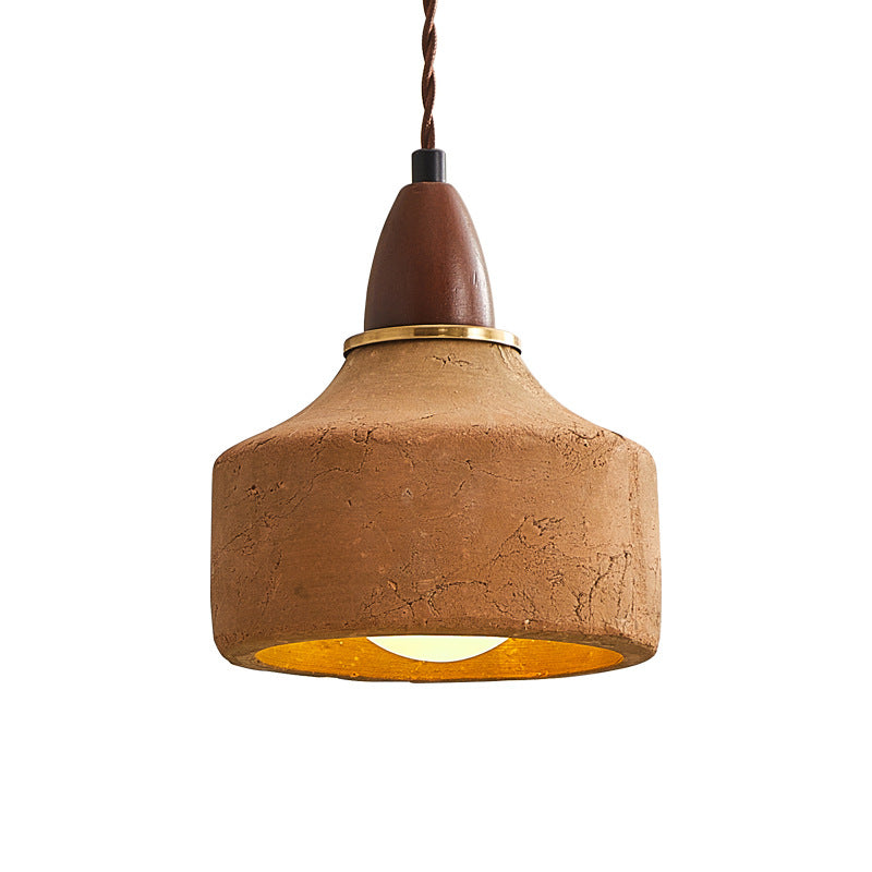 Traditional Ceramic Wood Pendant Light