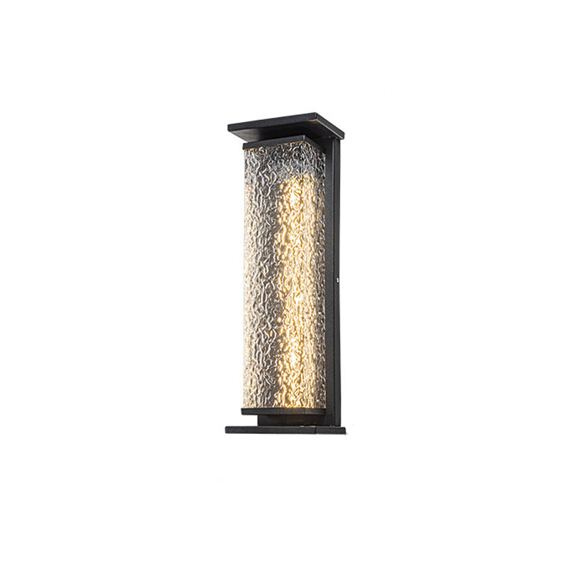 Stainless Shade Cuboid LED Solar Outdoor Wall Sconce Lamp