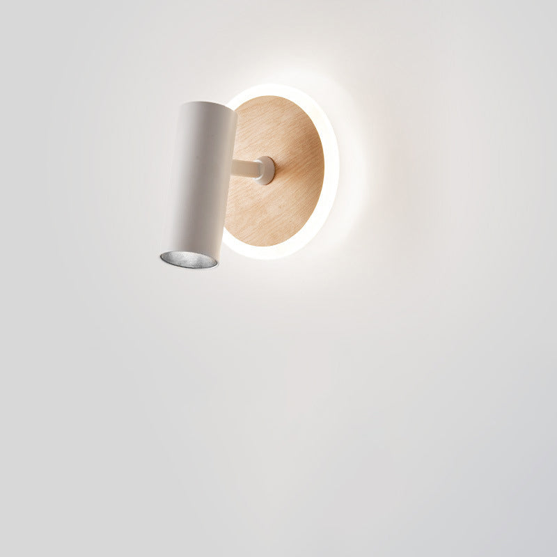 Iron Wood Grain Acrylic LED Spotlight Wall Sconce Lamp