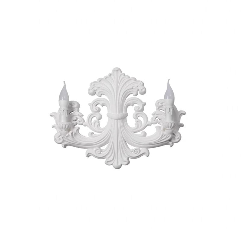 French Carving Plaster Candelabra 1-Light Wall Sconce Lamp