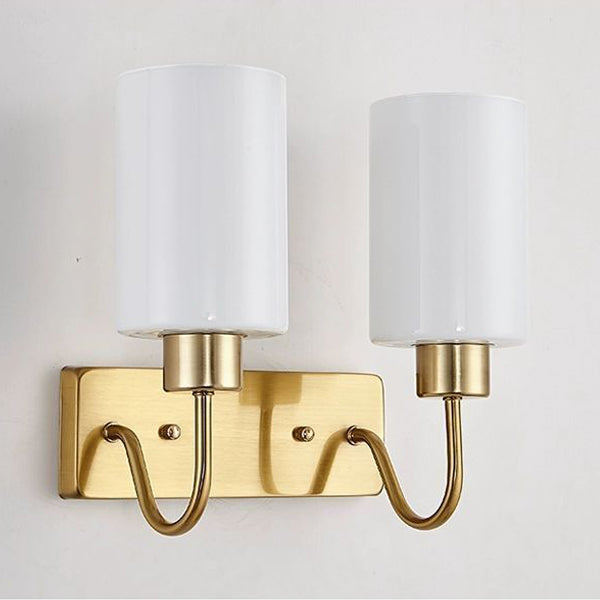 Simplicity Frame Glass Cylinder 1/2-Light Wall Sconce Lamp