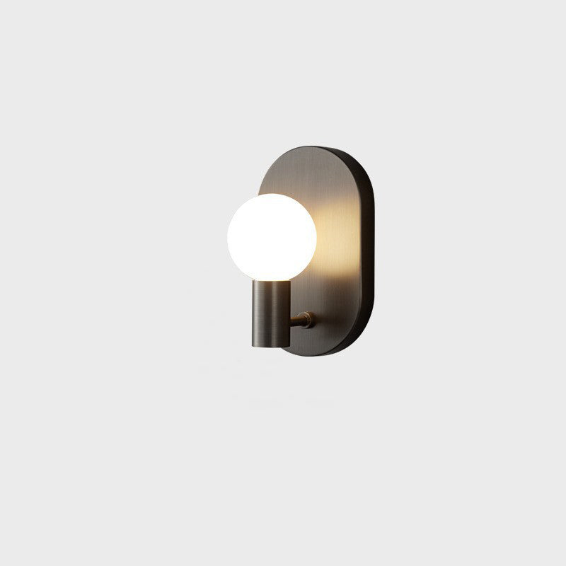 Luxury Full Copper Frame Glass 1-Light Wall Sconce Lamp