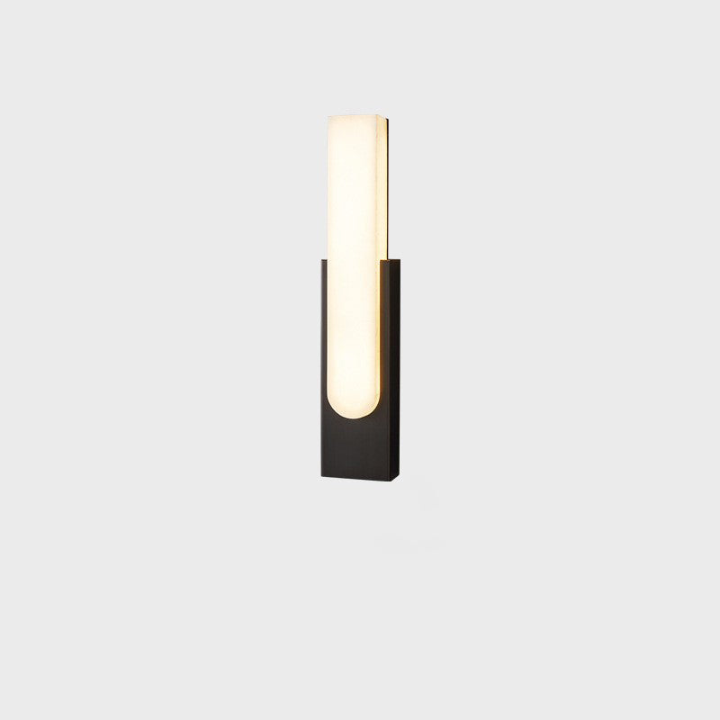 Column Imitation Marble Shade Hardware LED Wall Sconce Lamp