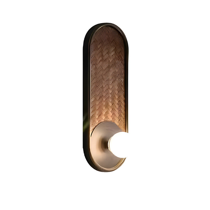 Traditional Oval Solid Wood Glass 1-Light Wall Sconce Lamp