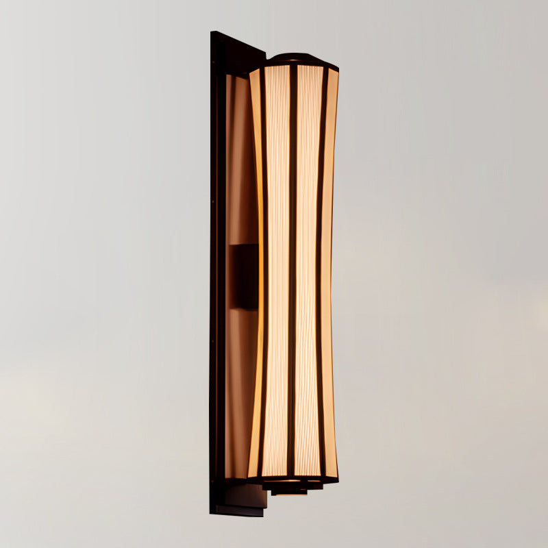 Chinese Iron Fabric Column 1-Light Wall Sconce Lamp