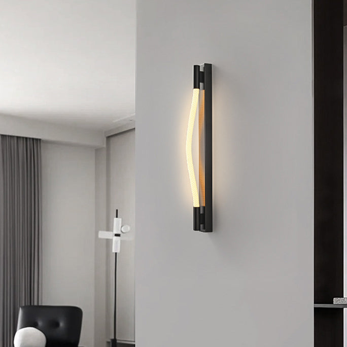 Arc Woven Fiber Strip Stainless Steel LED Wall Sconce Lamp