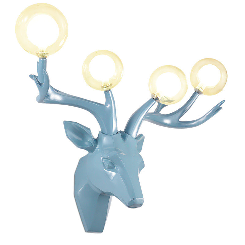 Resin Glass Ball Shade Hardware 4-Light Wall Sconce Lamp