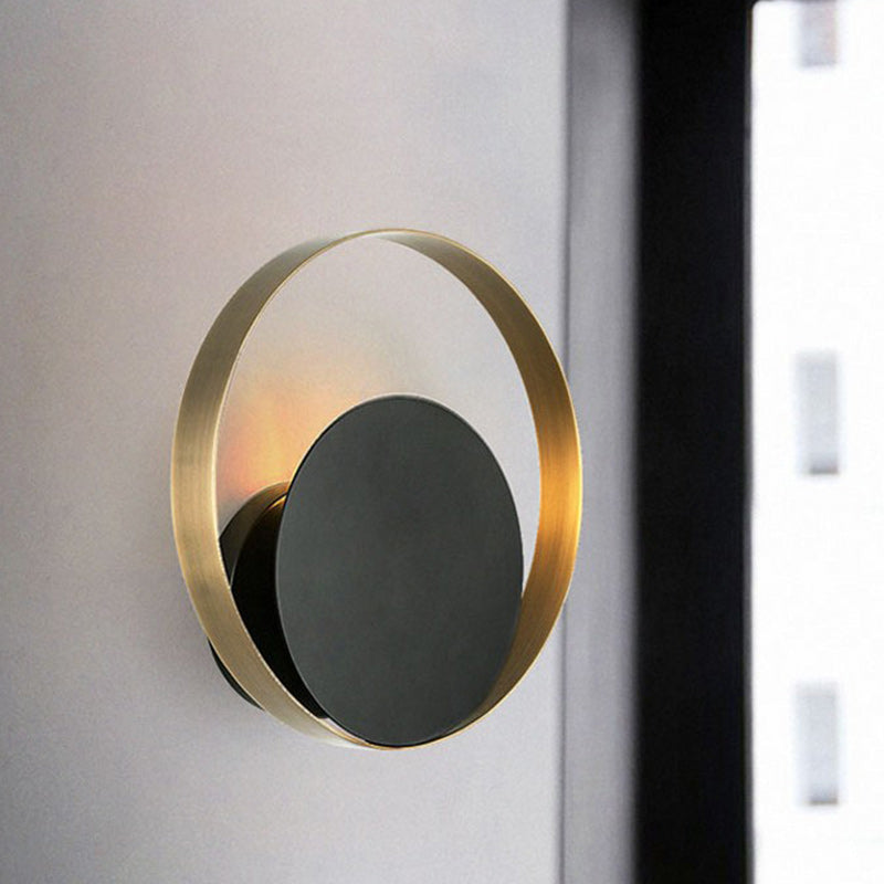 Mid-Century Geometric Circle Ring 1-Light Wall Sconce Lamp