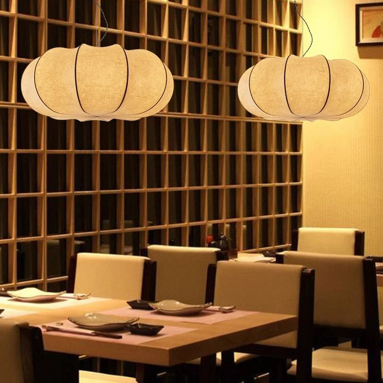 Japanese Pumpkin Round Silk Pendant Light