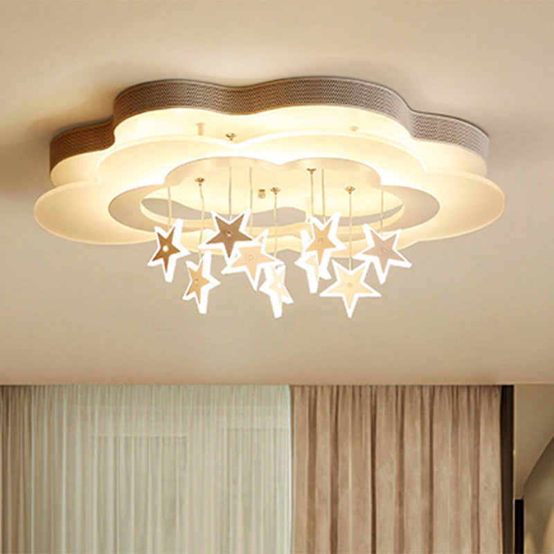 Art Deco Cloud Star Acrylic LED Flush Mount