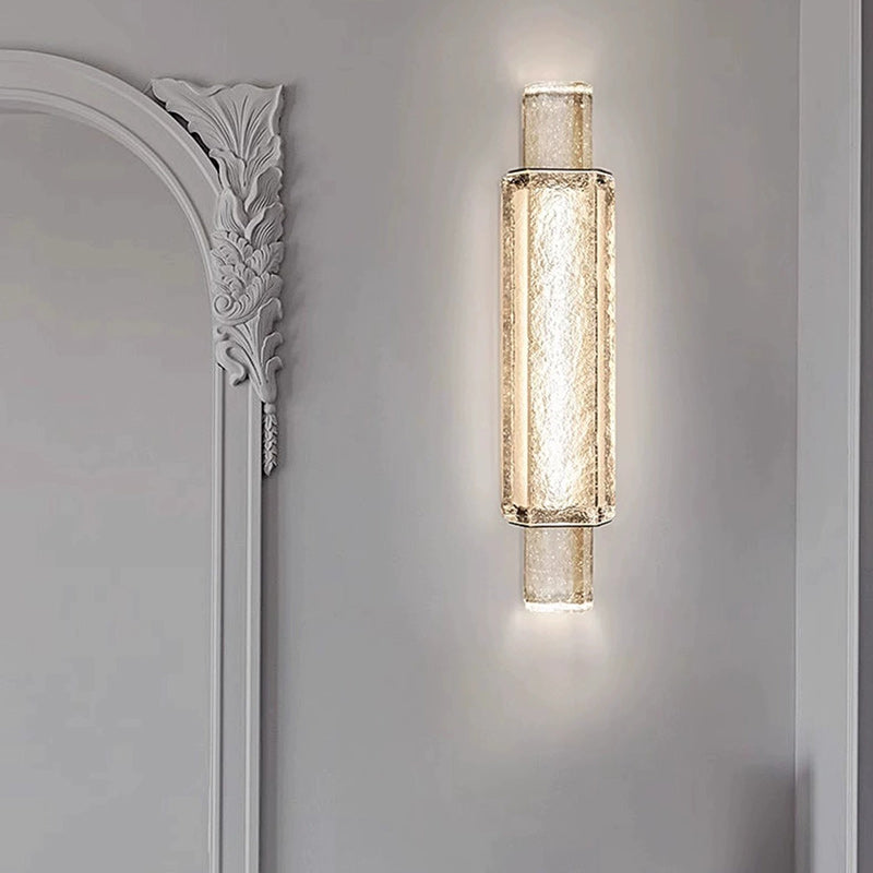 Rectangular Stainless Steel Bubble Crystal Wall Sconce Lamp