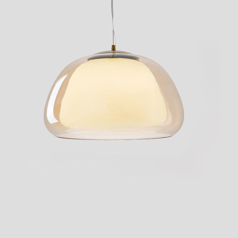 Contemporary Glass Iron Pendant Light
