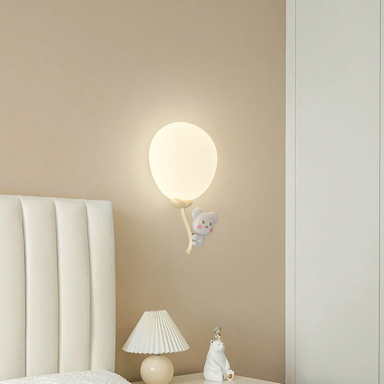 Cream Monkey Cow Spaceman Bear PE Iron LED Wall Sconce Lamp