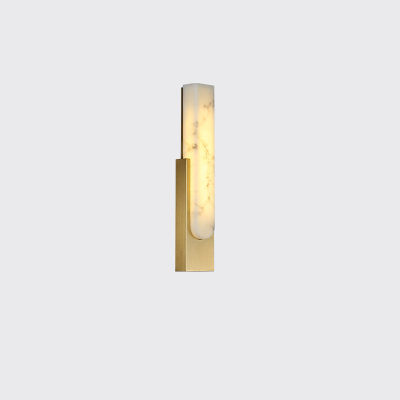 Scandinavian Hardware Faux Marble LED Wall Sconce Lamp