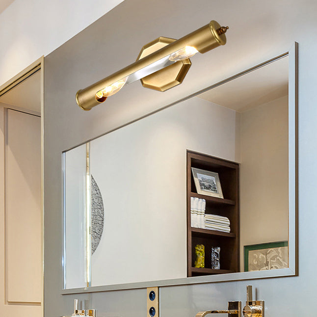 Round Cylinder Copper Aluminum 2-Light Wall Sconce Lamp