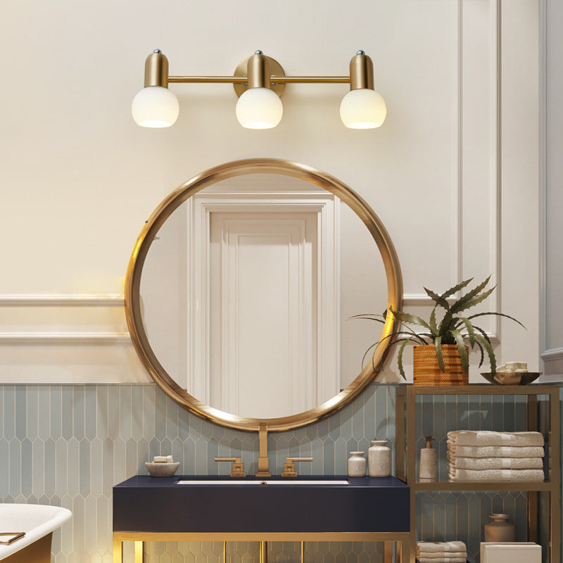 Round Cone Linear Copper Glass 2/3 Light Wall Sconce Lamp
