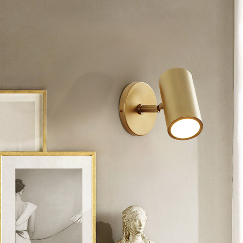 Round Cylinder Iron Spotlight 1-Light Wall Sconce Lamp