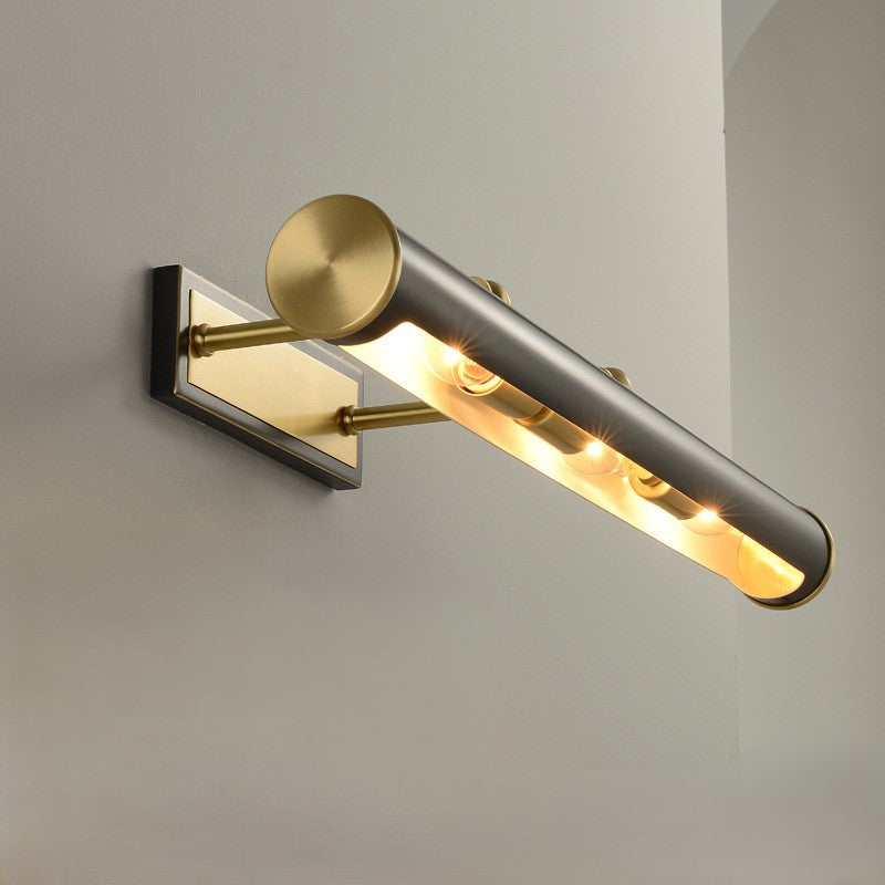 Minimalist Round Cylinder Copper 2-Light Wall Sconce Lamp