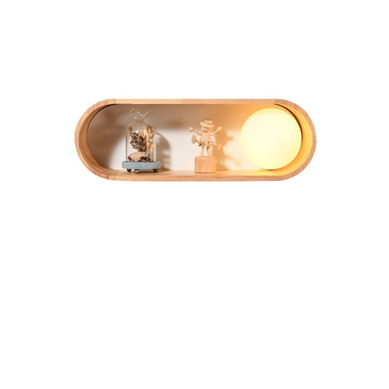 Japanese Iron Solid Wood Glass 1-Light Wall Sconce Lamp