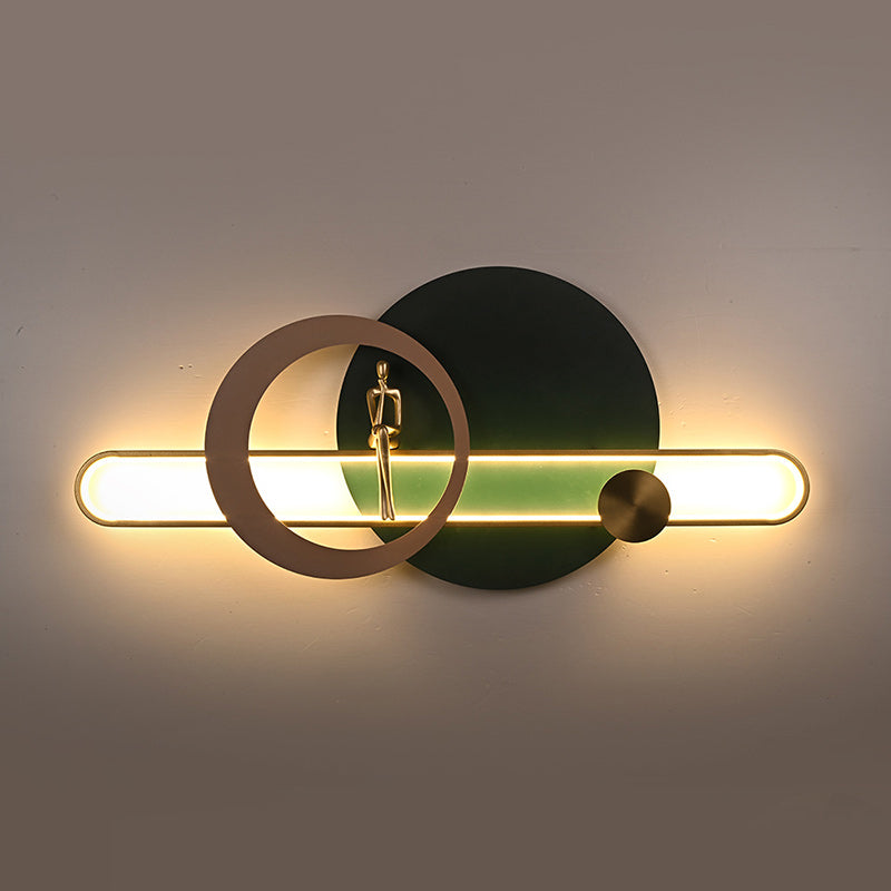 Round Iron Silicone Strip Acrylic LED Wall Sconce Lamp