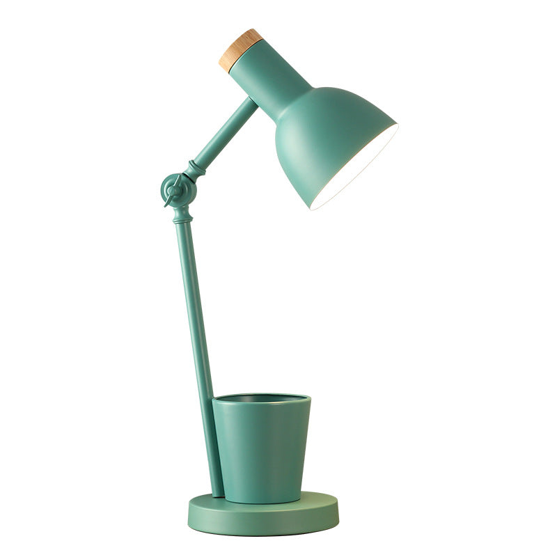 Nordic Dome Iron Wood Bedside Table Lamp